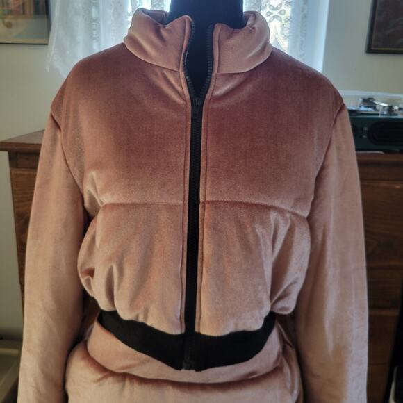 SHEIN Unity Contrast Trim Velvet Crop Jacket & Bodycon Skirt Set XL, Winter - Picture 3 of 10